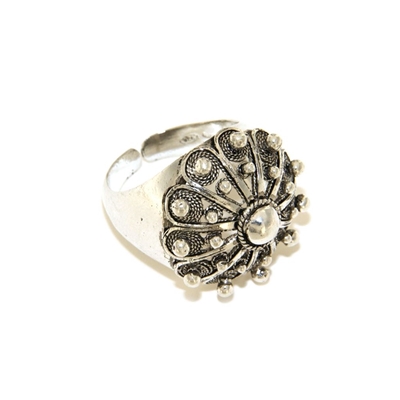 Silver ring with Sardinian button