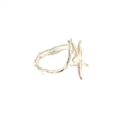 Silver  starfish shaped ring