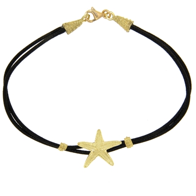 Bracelet with gold starfish (15 mm)