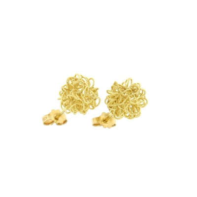 Gold earrings with filigree flocks