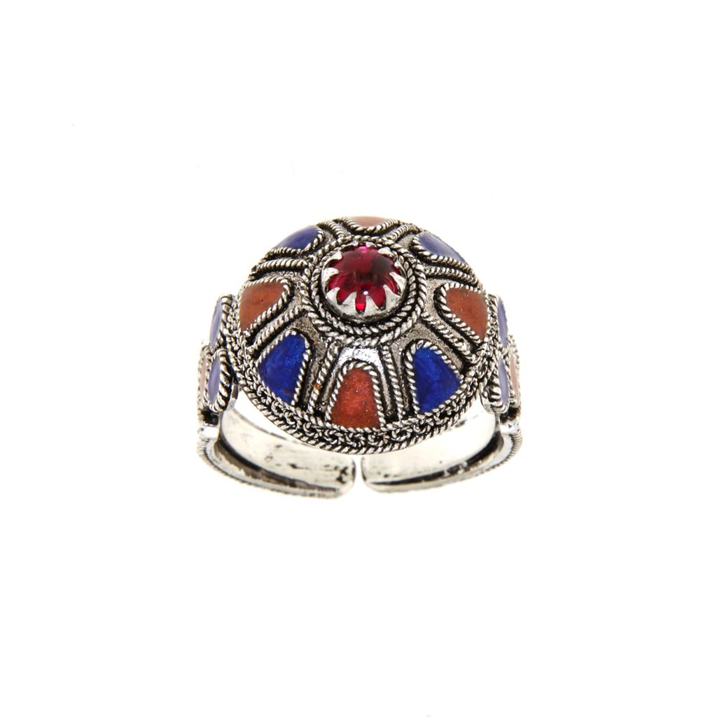Silver ring with enamel