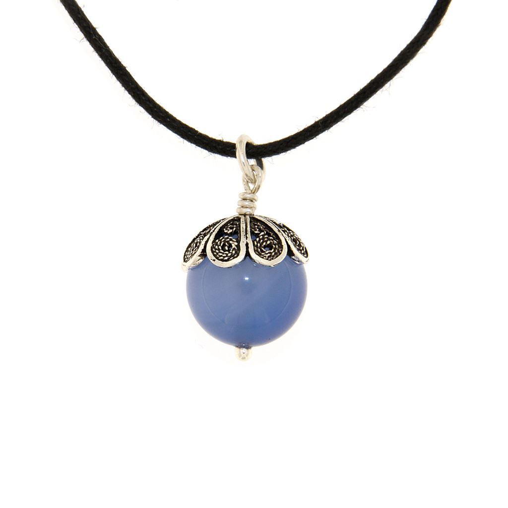 Silver pendant ´Su coccu´ with blue agate