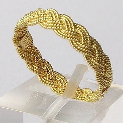 Gold  band ring in gold sardinian filigree