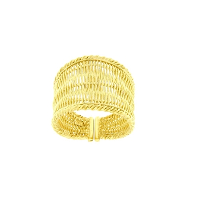 Gold weave filigree band ring