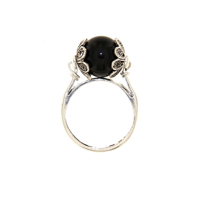 Anello in argento con ´Su coccu´ in onice