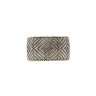 Anello a fascia Pibiones in argento brunito