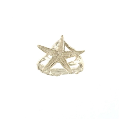 Silver  starfish shaped ring