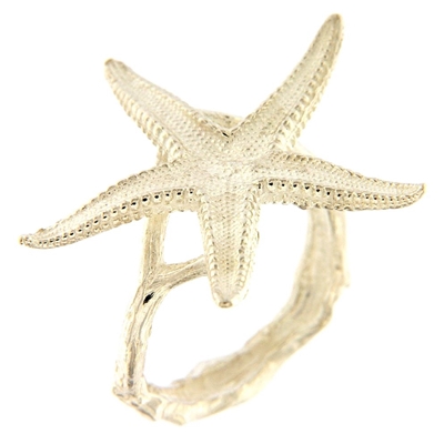 Starfish-shaped silver ring