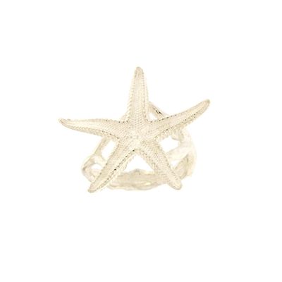 Starfish-shaped silver ring
