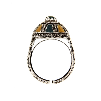 Silver ring with enamel