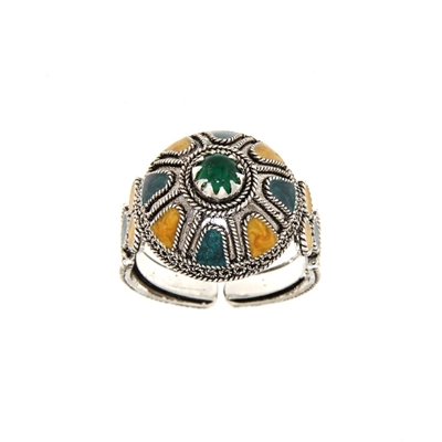 Silver ring with enamel