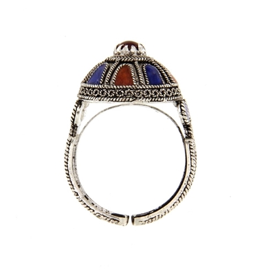 Silver ring with enamel