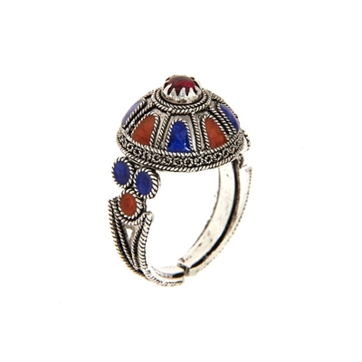 Silver ring with enamel