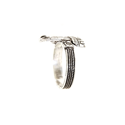 Anello biddas in argento con quarzo citrino