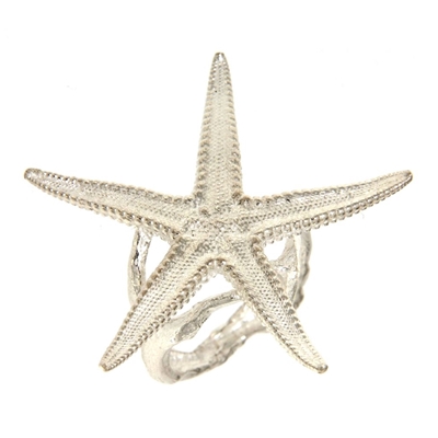 Silver  starfish shaped ring