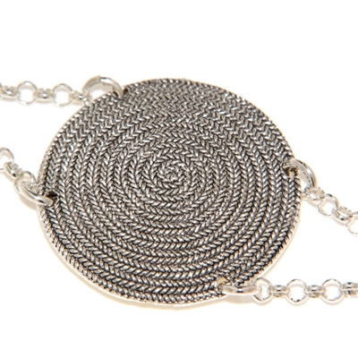 Bracelet with silver filigree disc (21 mm)