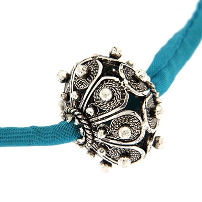 Silk bracelet with Sardinian button
