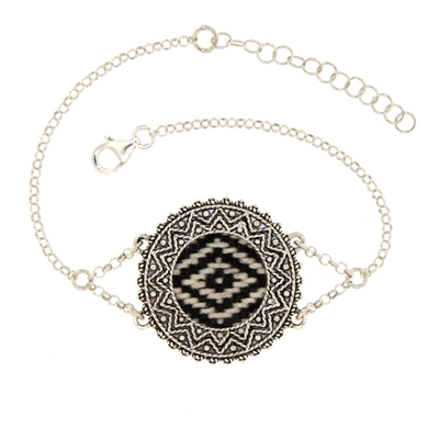 Silver filigree bracelet with orbace