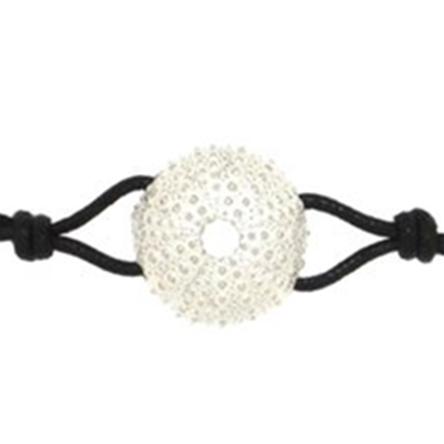 Cotton rope bracelet  with silver sea-urchin