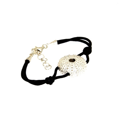 Bracciale  in cotone con riccio in argento