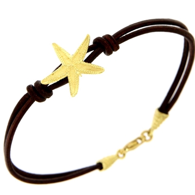 Bracciale con stella marina in oro