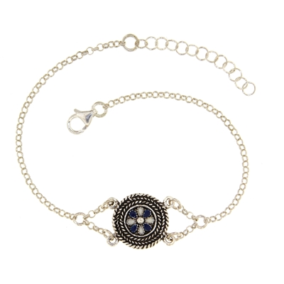 Bracciale fenicio d´argento con smalti