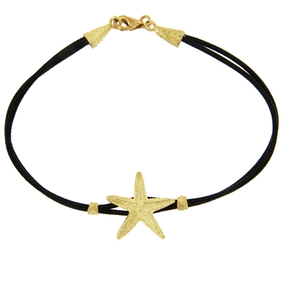 Bracelet with gold starfish (17 mm)