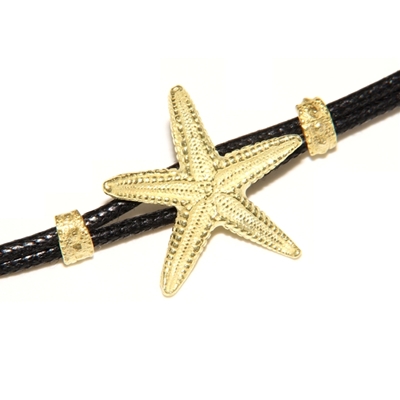 Bracelet with gold starfish (17 mm)