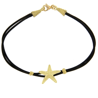 Bracciale con stella marina in oro (15 mm)