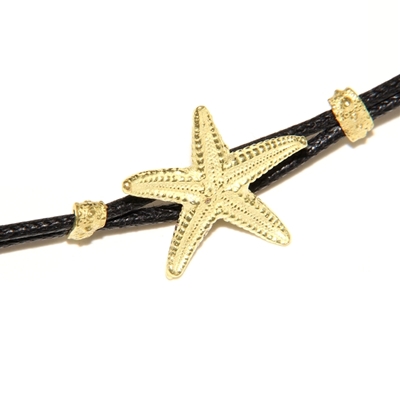 Bracelet with gold starfish (15 mm)