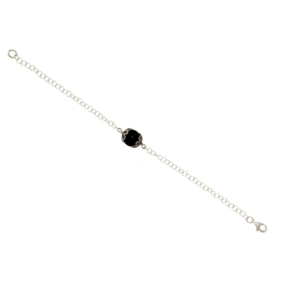 Silver bracalet ´Su coccu´ with rolò chain