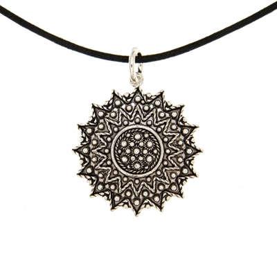 Ciondolo sardo in filigrana Girasole in argento (24 mm)