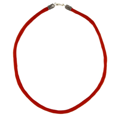 Red silk necklace