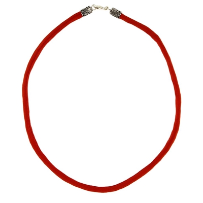Red silk necklace