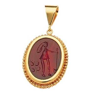 Gold pendant with agate
