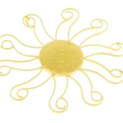 Gold sun-shaped pendant