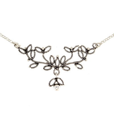 Collana rami di mirto in filigrana d´argento