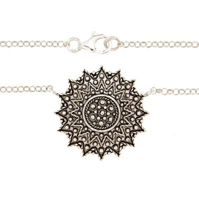 Collana sarda in filigrana Girasole in argento (24 mm)