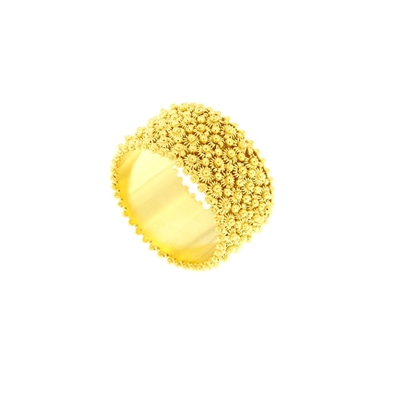 Gold band sardinian wedding ring in sardinian filigree