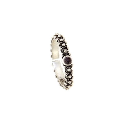 Fede sarda in argento brunito con ametista