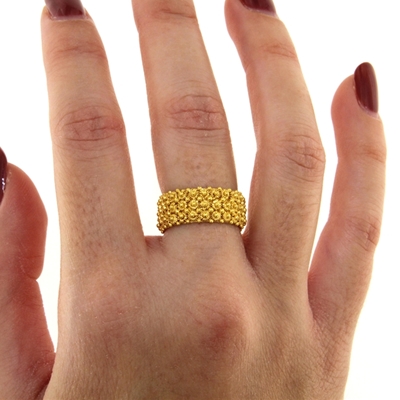 Gold band sardinian wedding ring in sardinian filigree