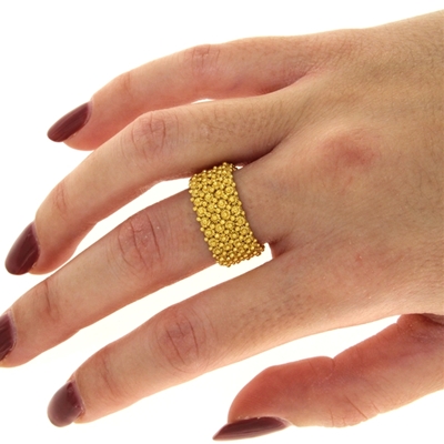 Gold band sardinian wedding ring in sardinian filigree