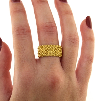 Gold band sardinian wedding ring in sardinian filigree