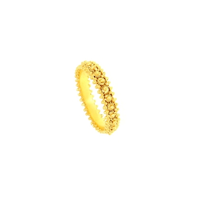 Gold band sardinian wedding ring  in sardinian filigree