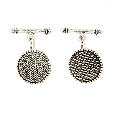 Silver cufflink pibiones