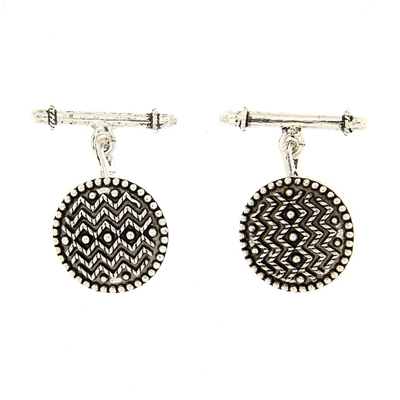 Silver cufflink pibiones