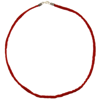 Girocollo in seta rossa con terminali Spirali