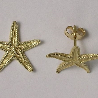 Gold stud earrings ´starfish´