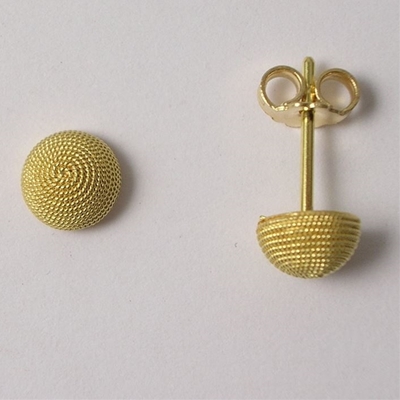 Gold corbula earrings (7 mm)