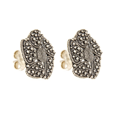 Silver earrings ´flowers of Sardinian filigree´